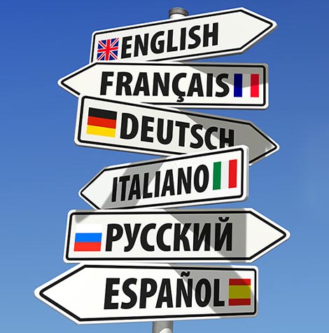 Útjelző táblák különböző nyelvekkel